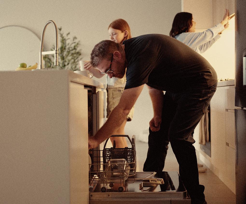 On washing up duty? Use the dishwasher's eco mode, it still cleans brilliantly.